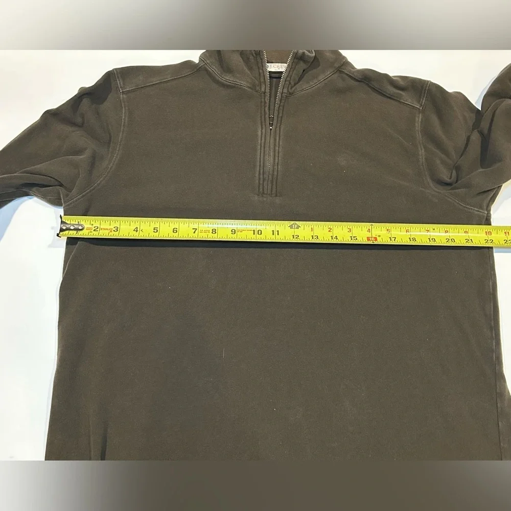 Vintage J.Crew 100% Cotton Brown Quarter Zip Pullover Sweatshirt – Men’s M